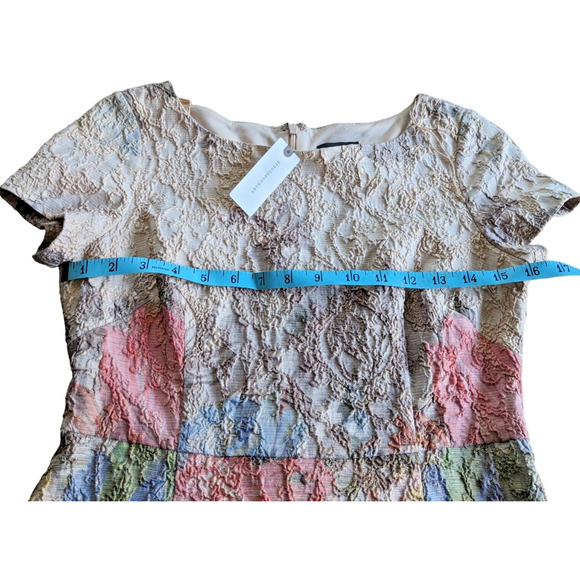 Adrianna Papell Melinda Gown 4 Pastel Matelasse Floral Dress Formal Bridgerton - Picture 14 of 16